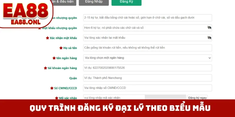 Quy trình đăng ký đại lý theo biểu mẫu